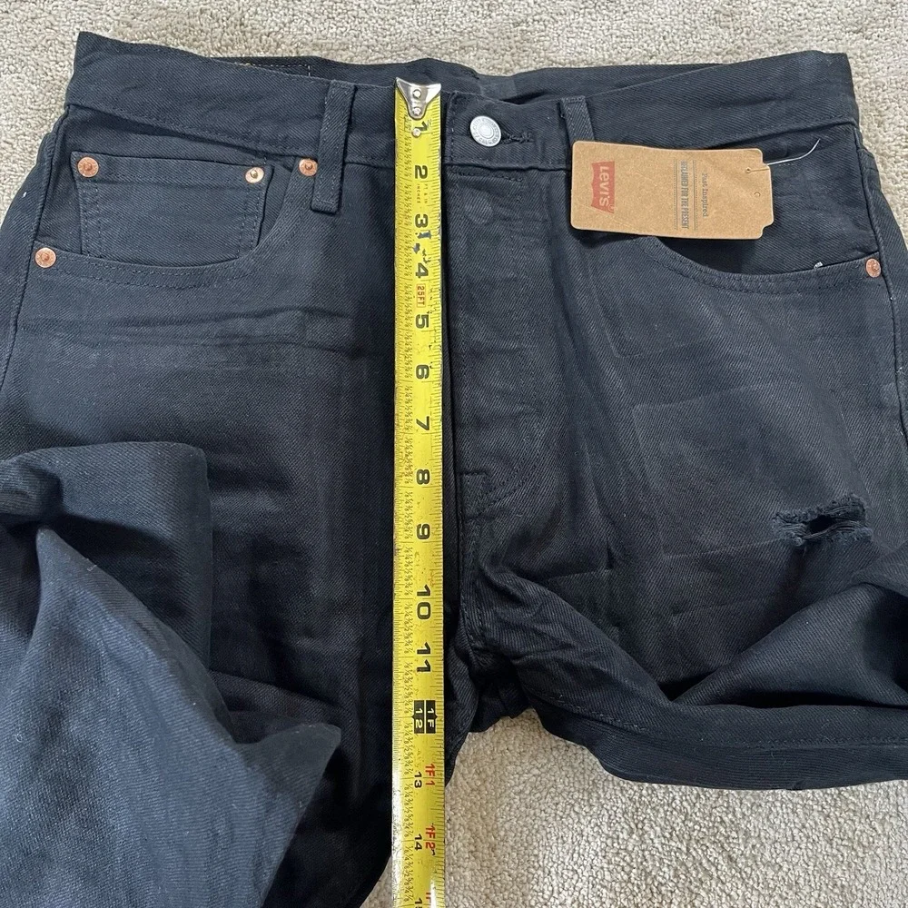 levis 501 premium mens jeans 31x32 True Fit‎ 32x32 Distressed Black 100% Cotton